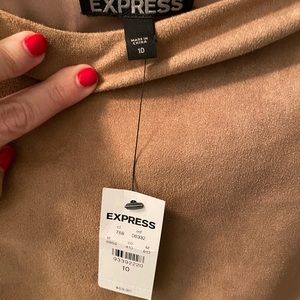 Express tan skirt fringe leather 10